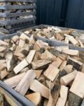 Birch firewood in 1m3 crate