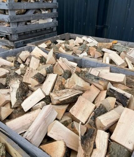 Birch firewood in 1m3 crate